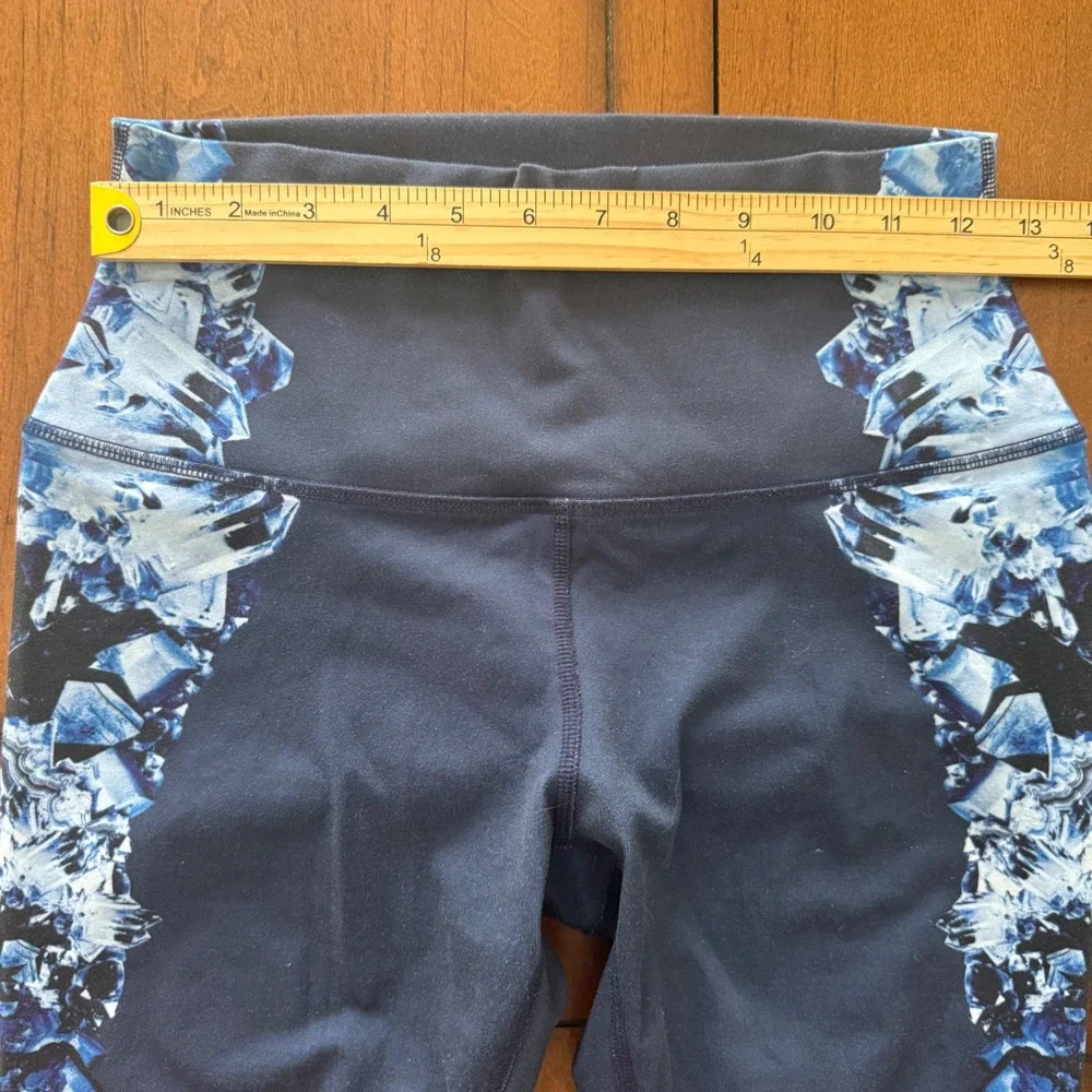 Alo Yoga Navy Blue Crystal Geode Print High Waist Airbrush Leggings Small - Picture 4 of 7